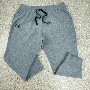 Under Armour Women's Rival Fleece Joggers Sweat Pants Gray XXLS Drawstring